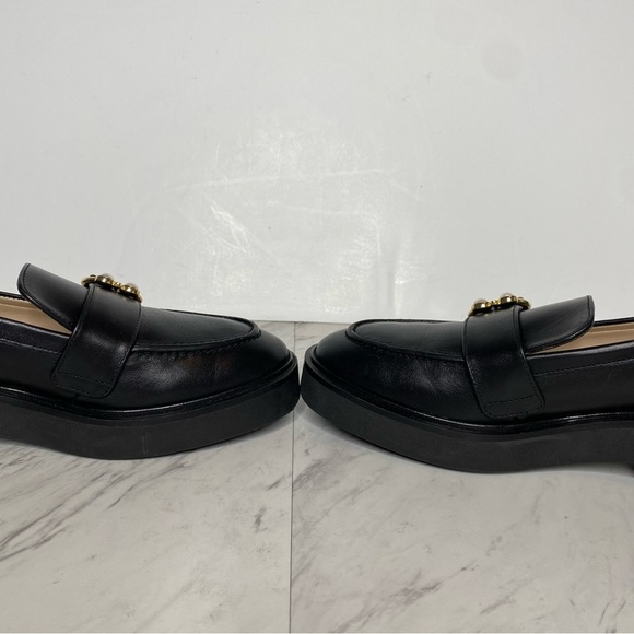 Stuart Weitzman Brenna Black Leather Loafer 5 1/2 B - Picture 6 of 14